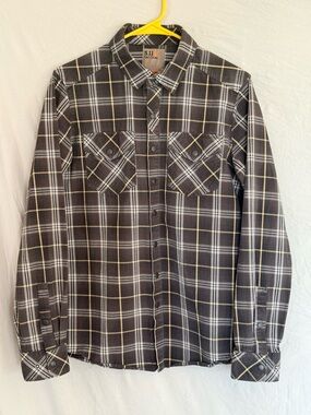 5.11 Tactical Men’s Brown and White Plaid Button-Down Shirt